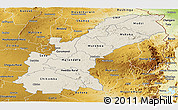 Shaded Relief Panoramic Map of Mashonaland East, physical outside