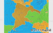 Physical 3D Map of Seke, political outside