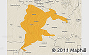 Political 3D Map of Seke, shaded relief outside