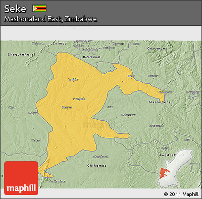 Savanna Style 3D Map of Seke