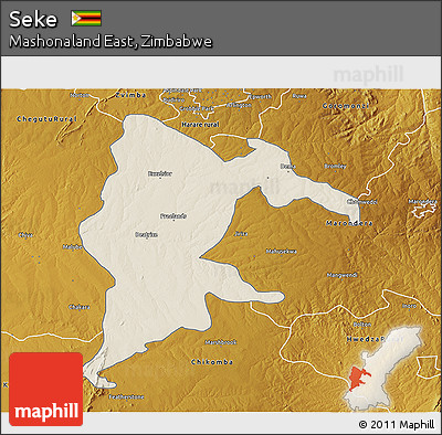 Shaded Relief 3D Map of Seke, physical outside