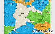 Shaded Relief 3D Map of Seke, political outside