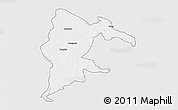 Silver Style 3D Map of Seke, single color outside