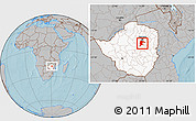Gray Location Map of Seke, highlighted country, hill shading