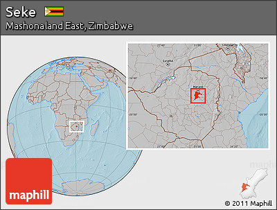 Gray Location Map of Seke, hill shading