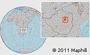 Gray Location Map of Seke, hill shading