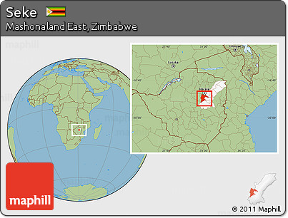 Savanna Style Location Map of Seke, highlighted parent region