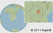 Savanna Style Location Map of Seke, hill shading