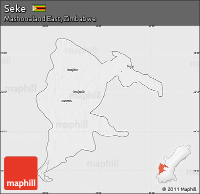Silver Style Map of Seke, single color outside