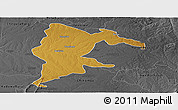 Physical Panoramic Map of Seke, darken, desaturated