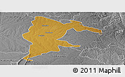 Physical Panoramic Map of Seke, desaturated