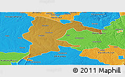 Physical Panoramic Map of Seke, political outside