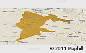 Physical Panoramic Map of Seke, shaded relief outside