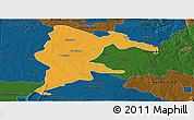 Political Panoramic Map of Seke, darken