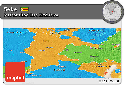 Political Panoramic Map of Seke