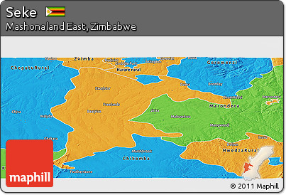 Political Panoramic Map of Seke