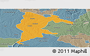 Political Panoramic Map of Seke, semi-desaturated