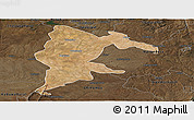 Satellite Panoramic Map of Seke, darken