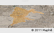 Satellite Panoramic Map of Seke, semi-desaturated