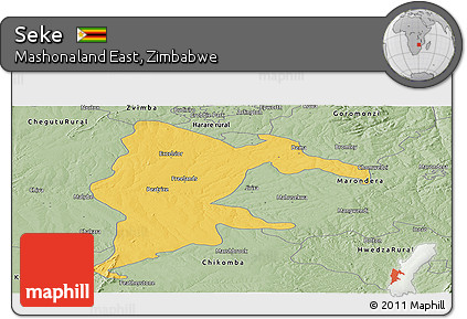 Savanna Style Panoramic Map of Seke
