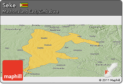 Savanna Style Panoramic Map of Seke