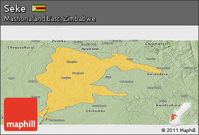 Savanna Style Panoramic Map of Seke