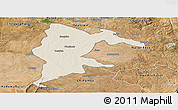 Shaded Relief Panoramic Map of Seke, satellite outside