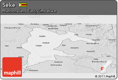 Silver Style Panoramic Map of Seke