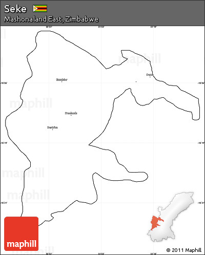 Blank Simple Map of Seke, cropped outside