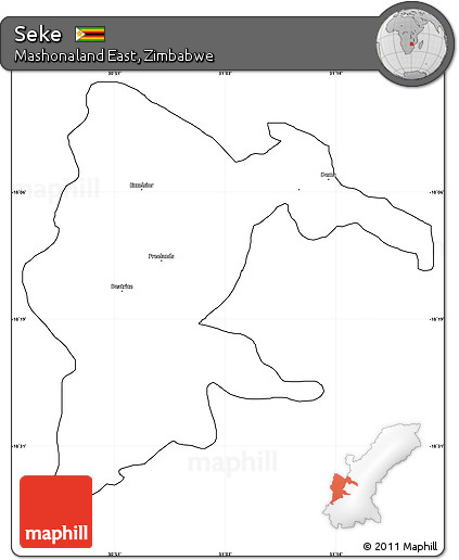 Blank Simple Map of Seke, cropped outside