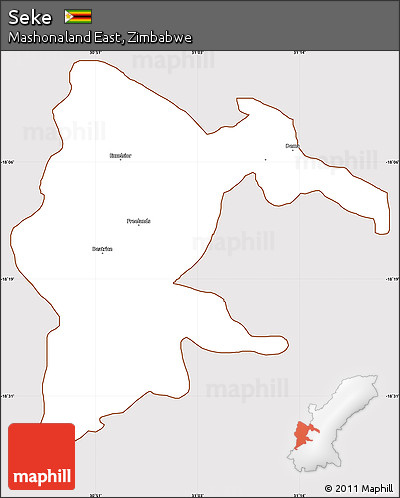 Classic Style Simple Map of Seke, cropped outside