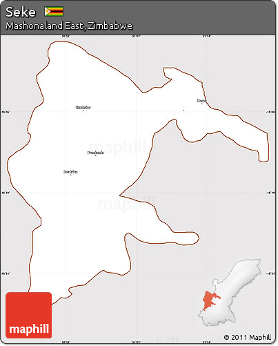 Classic Style Simple Map of Seke, cropped outside