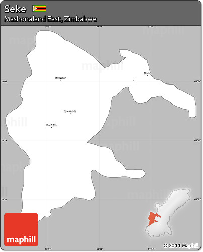 Gray Simple Map of Seke, single color outside