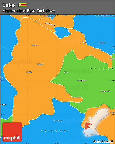Political Simple Map of Seke