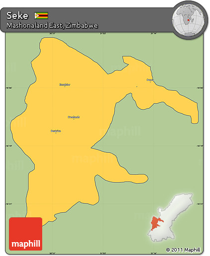 Savanna Style Simple Map of Seke, cropped outside