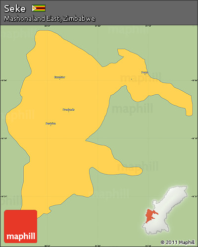 Savanna Style Simple Map of Seke, single color outside