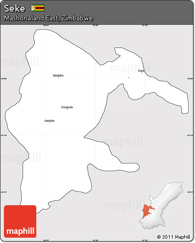 Silver Style Simple Map of Seke, cropped outside