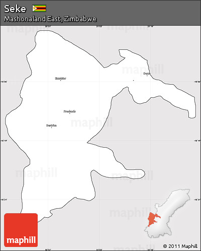 Silver Style Simple Map of Seke, cropped outside
