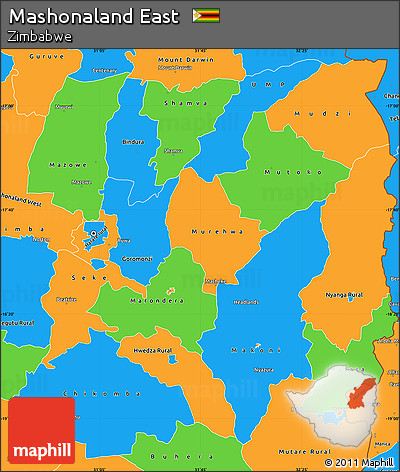 Political Simple Map of Mashonaland East