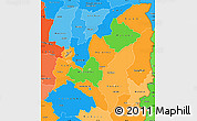 Political Simple Map of Mashonaland East, political shades outside