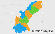 Political Simple Map of Mashonaland East, single color outside