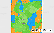 Political Shades Simple Map of Mashonaland East, political outside