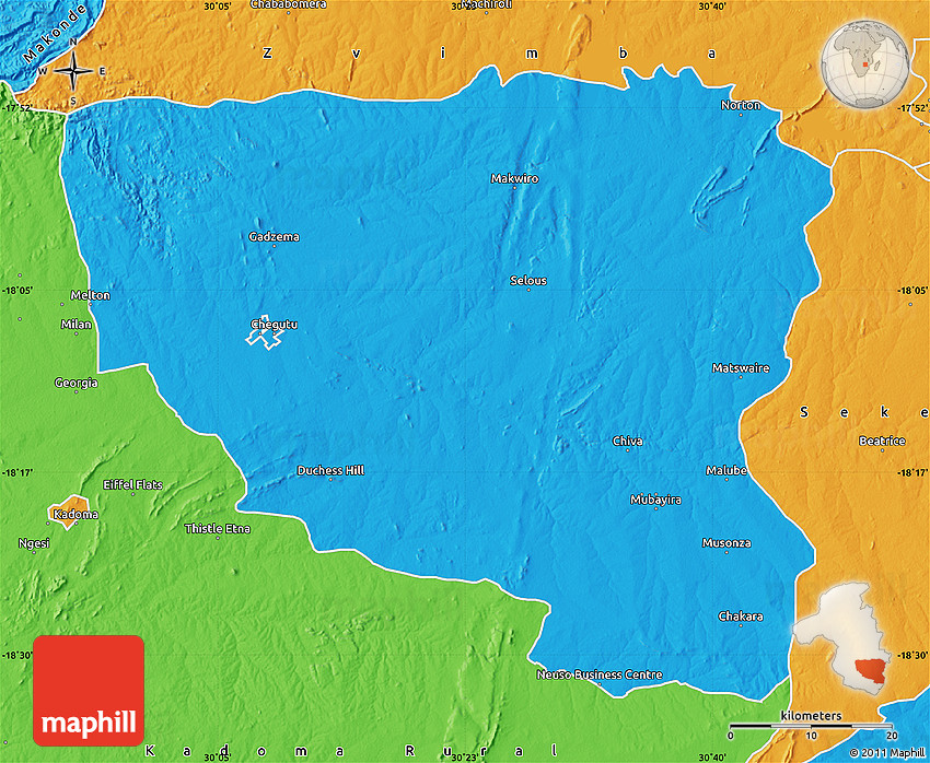 Zimbabwe Map Chegutu