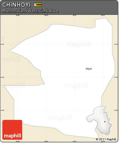 Classic Style Simple Map of CHINHOYI, single color outside