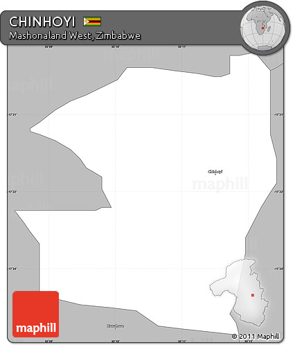 Gray Simple Map of CHINHOYI