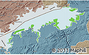 Political Map of Lake Kariba, semi-desaturated