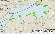 Political Map of Lake Kariba, shaded relief outside