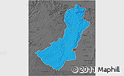 Political 3D Map of Makonde, darken, desaturated