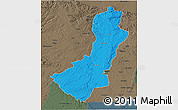 Political 3D Map of Makonde, darken, semi-desaturated