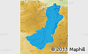 Political 3D Map of Makonde, physical outside